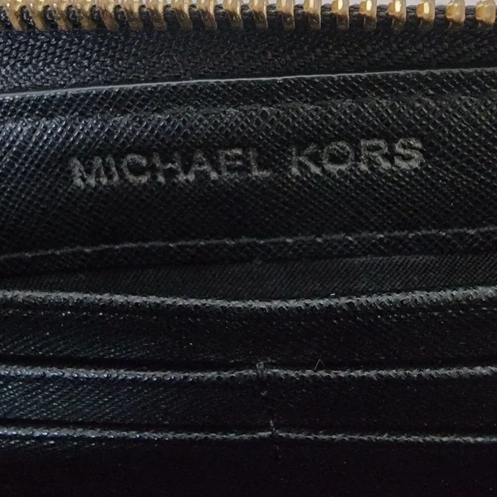 Michael Kors Woman's Black Zip Around Clutch Wallet MK